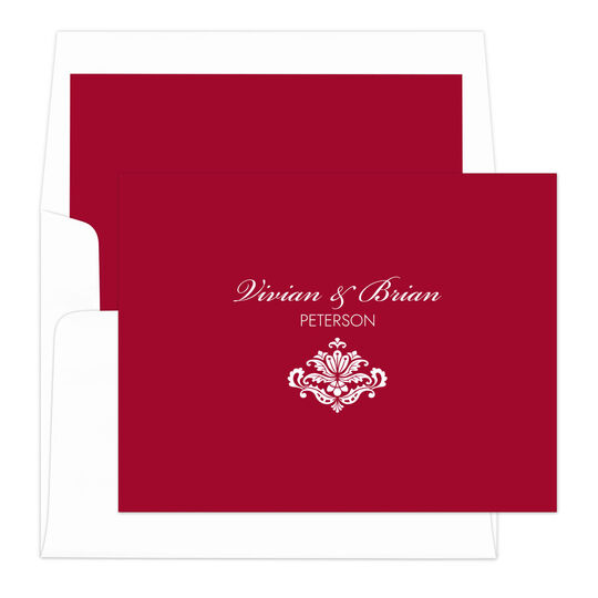 Colorful Simply Ornate Folded Note Cards